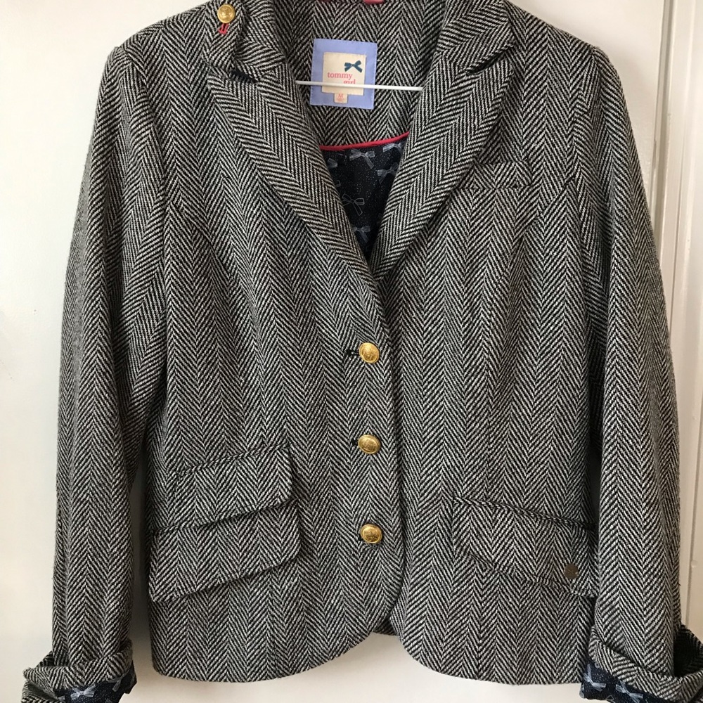 Herringbone blazer with gold ACCENT